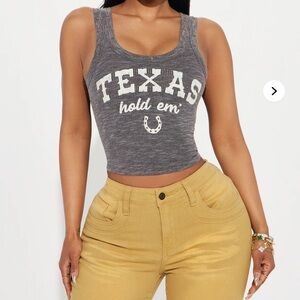Fashion Nova Gray Texas Hold 'Em Tank Top